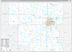Sioux Falls Metro Area Wall Map Premium Style 2026